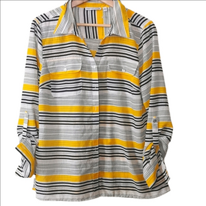 Notations Striped blouse size large. EUC